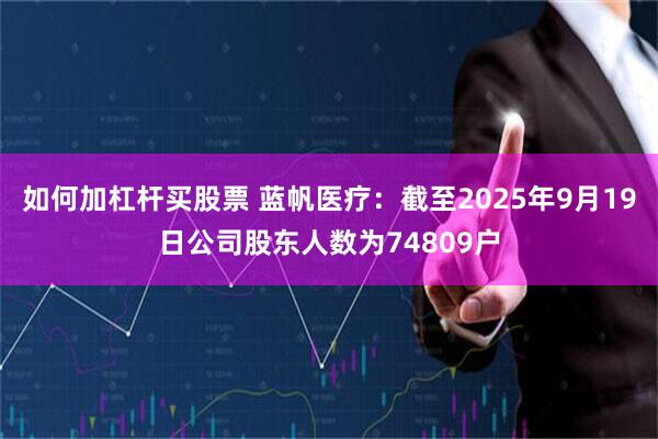 如何加杠杆买股票 蓝帆医疗：截至2025年9月19日公司股东人数为74809户