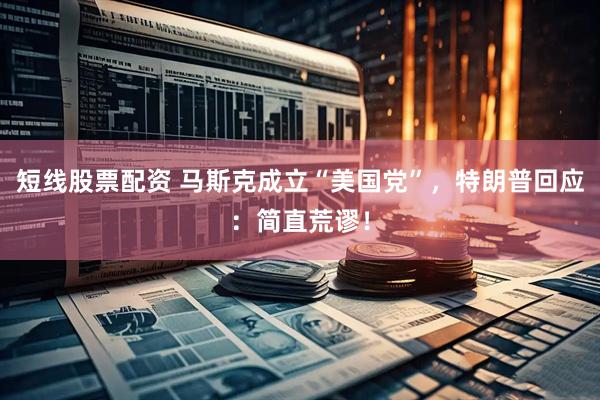 短线股票配资 马斯克成立“美国党”，特朗普回应：简直荒谬！