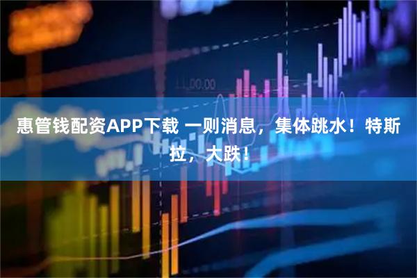 惠管钱配资APP下载 一则消息，集体跳水！特斯拉，大跌！