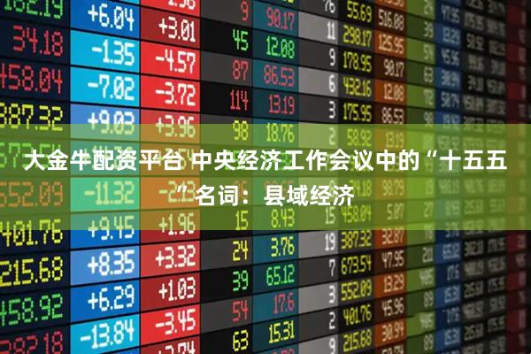 大金牛配资平台 中央经济工作会议中的“十五五”名词：县域经济