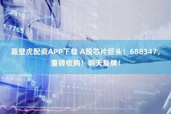 赢壁虎配资APP下载 A股芯片巨头！688347，重磅收购！明天复牌！